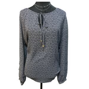 Michael Kors Floral Long Sleeve Blouse 🌼 Size L🌼NWT